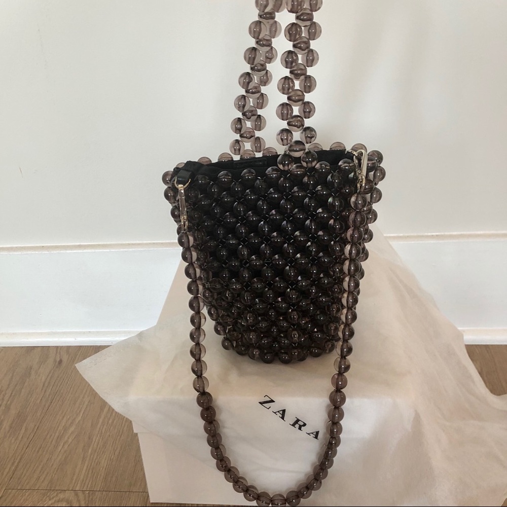 NWOT ZARA Beaded Bucket Bag